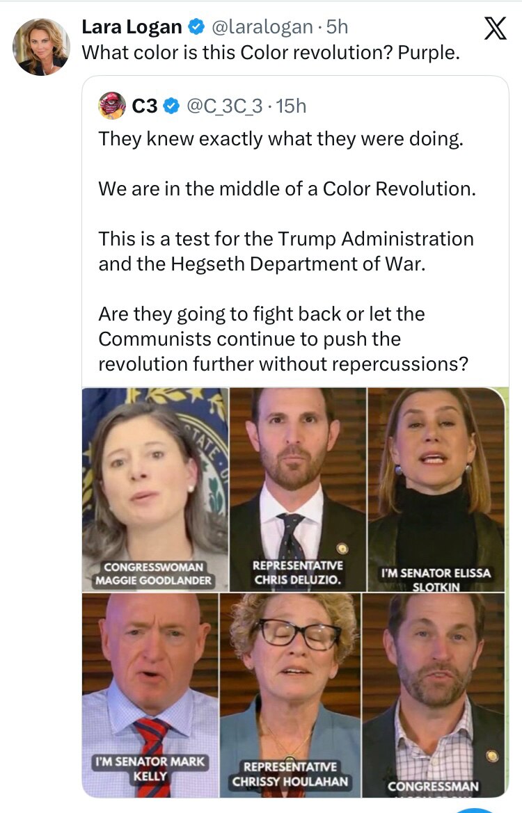 LARA LOGAN IS RIGHT
LIKE THE ONES AT J6 COMMITTING TREASON TO OVER THROW THE PRESIDENT OF THE USA!
T...