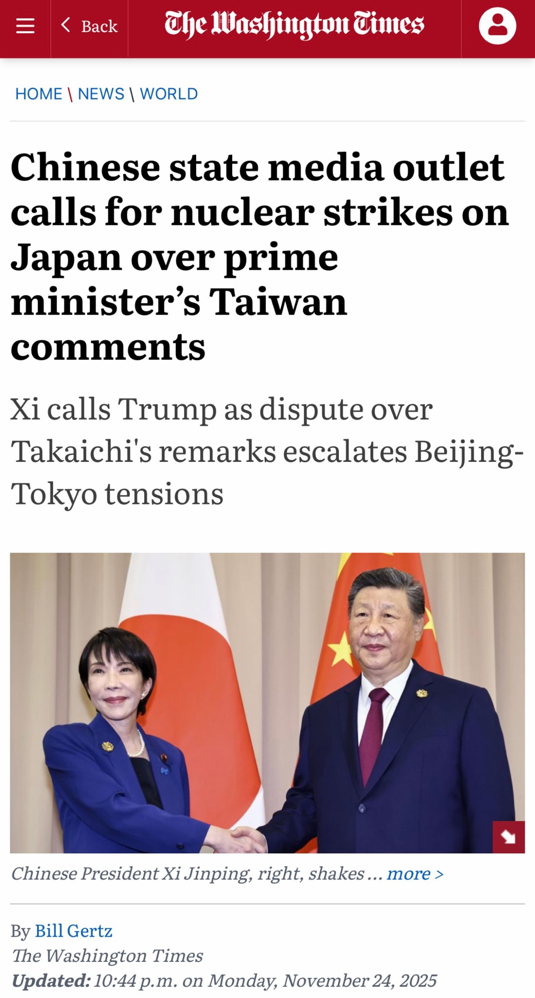 “The Chinese Communist Party-controlled online outlet Guancha, Chinese for Observer, said in a Nov. ...