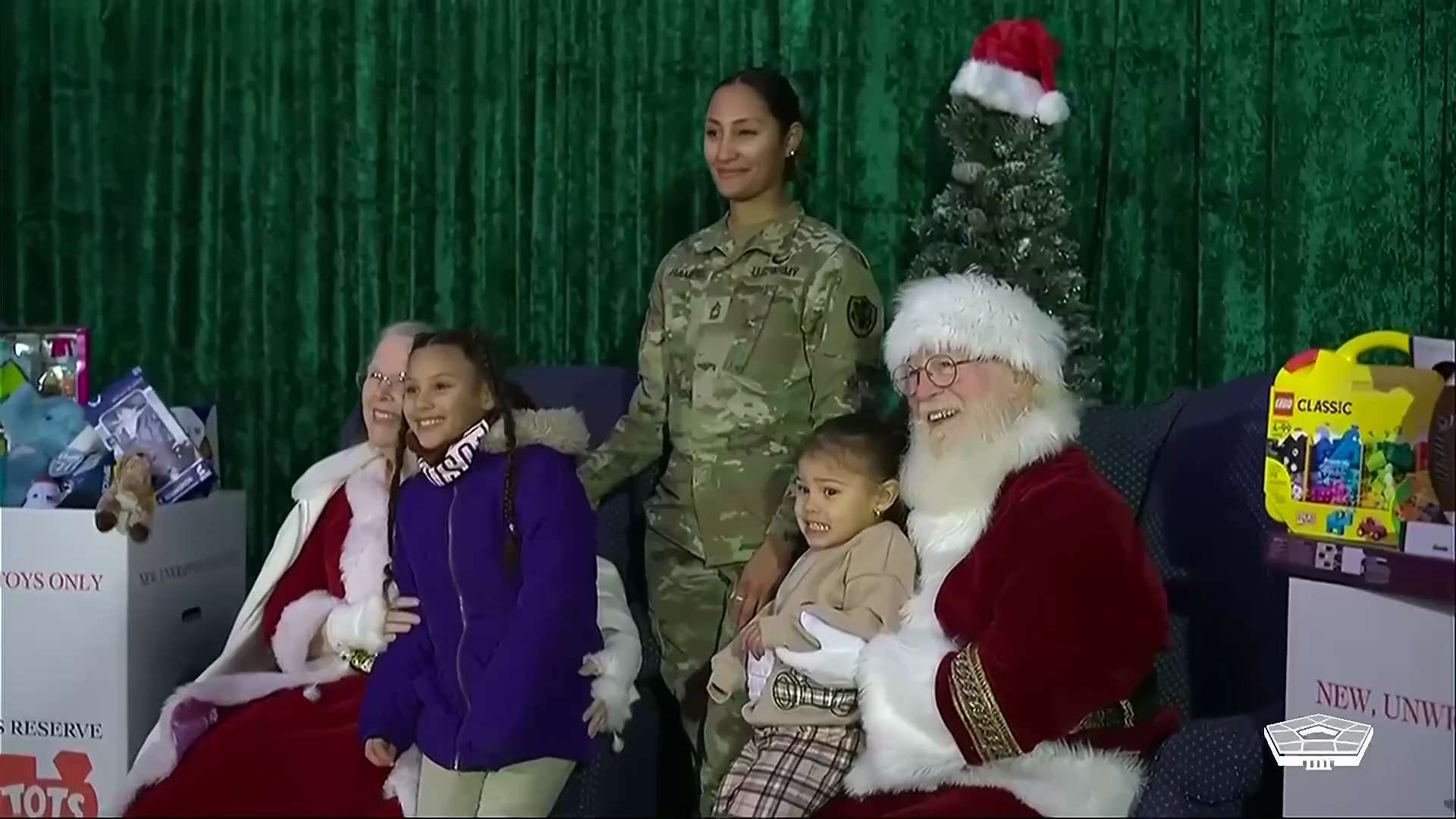 Secretary of War Pete Hegseth hosts the inaugural Pentagon Christmas tree lighting ceremony, Decembe...