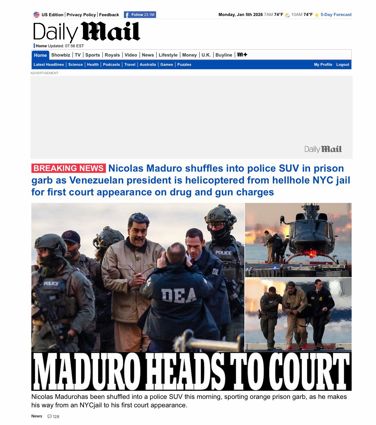 Maduro En Route to be Arraigned in Federal Court

https://www.dailymail.co.uk/news/article-15435533/...