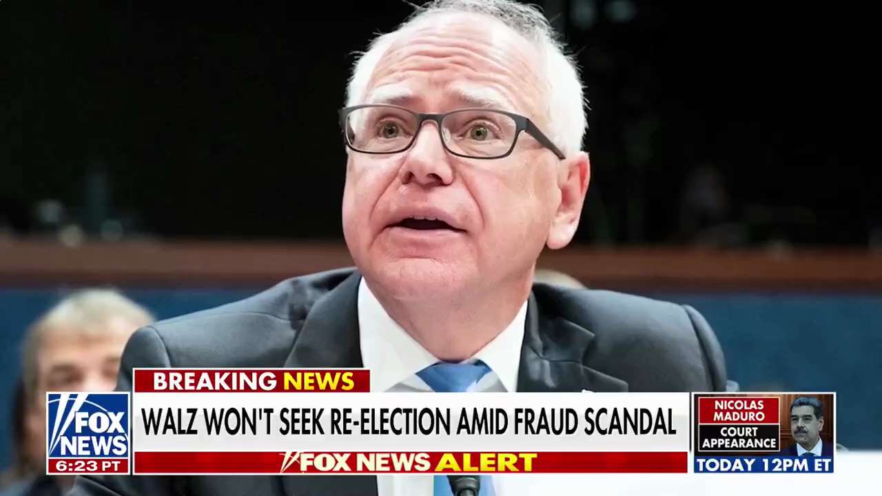 BREAKING: Minnesota Governor Tim Walz will not seek re-election amid criticism over massive fraud sc...