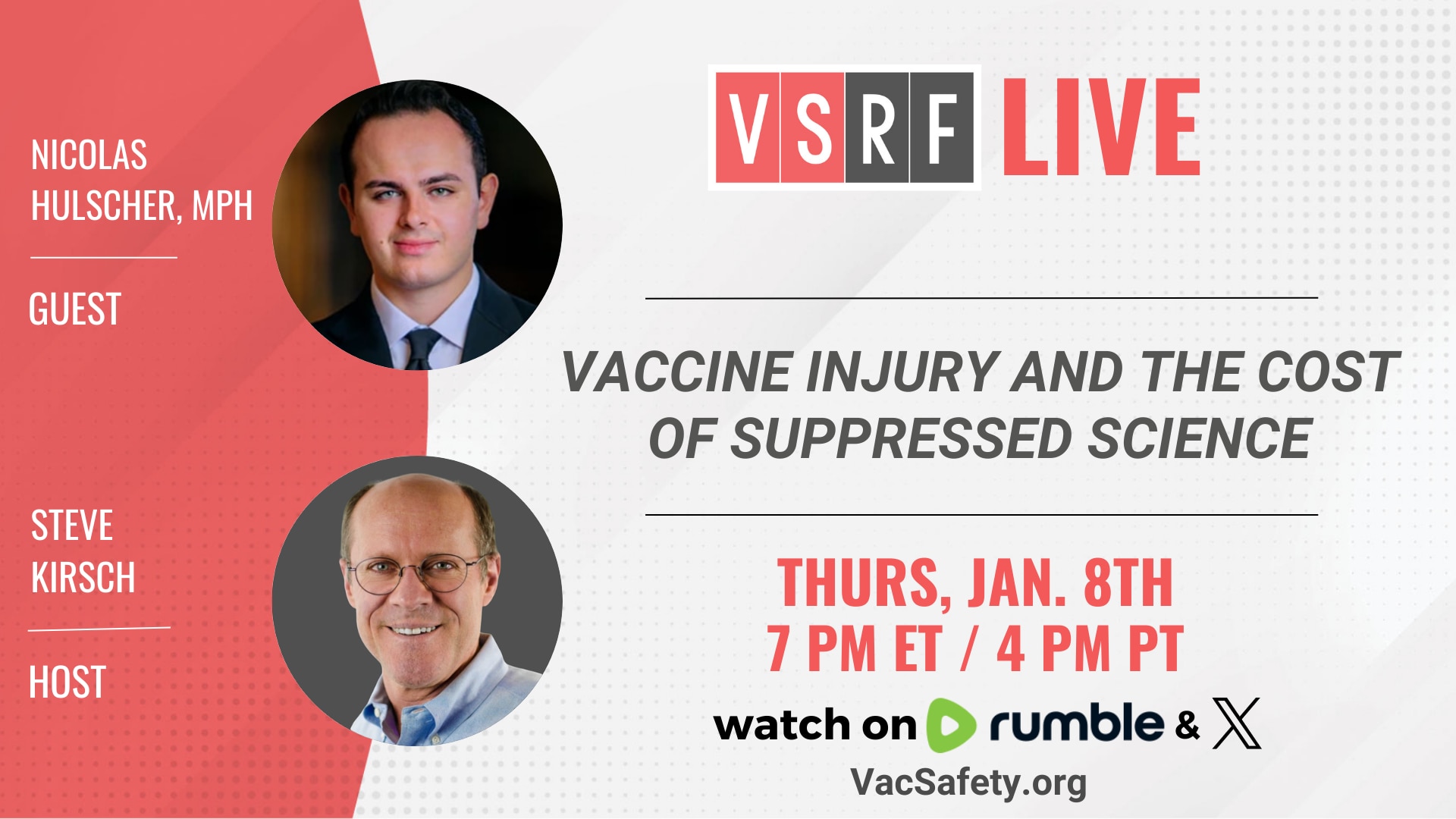🚨 TONIGHT on VSRF Live
Vaccines. Autism. SIDS. The new childhood schedule. The new food pyramid.

T...