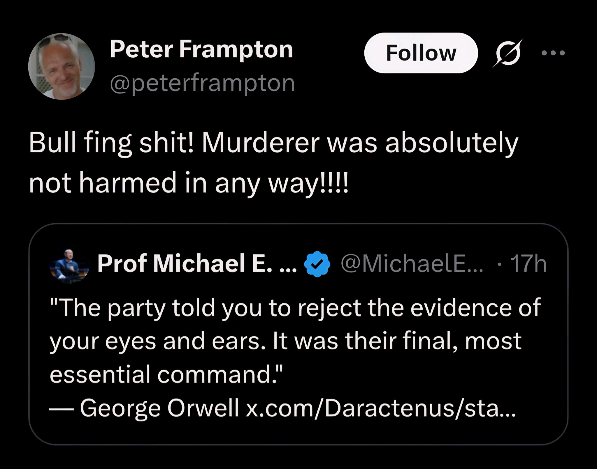 This 70s has been lost his mind along with his hair 🤡