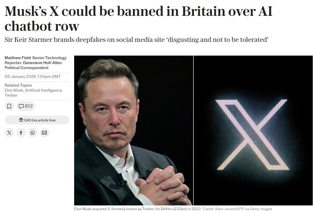 😡😡😡
TREASONOUS GLOBALIST TYRANT STARMER PLANS TO BLOCK X IN THE UK, TO SUPPRESS DISSENT.

Starmer...