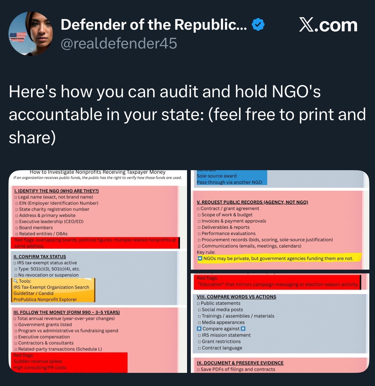 Want to know what you can do…?

Audit & hold accountable the NGO’s in your states. 

LOCAL ACTION
NA...