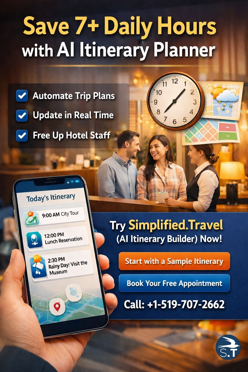 Save 7+ Daily Hours with AI Itinerary Planner | Simplified.Travel

Save daily staff hours with an AI...