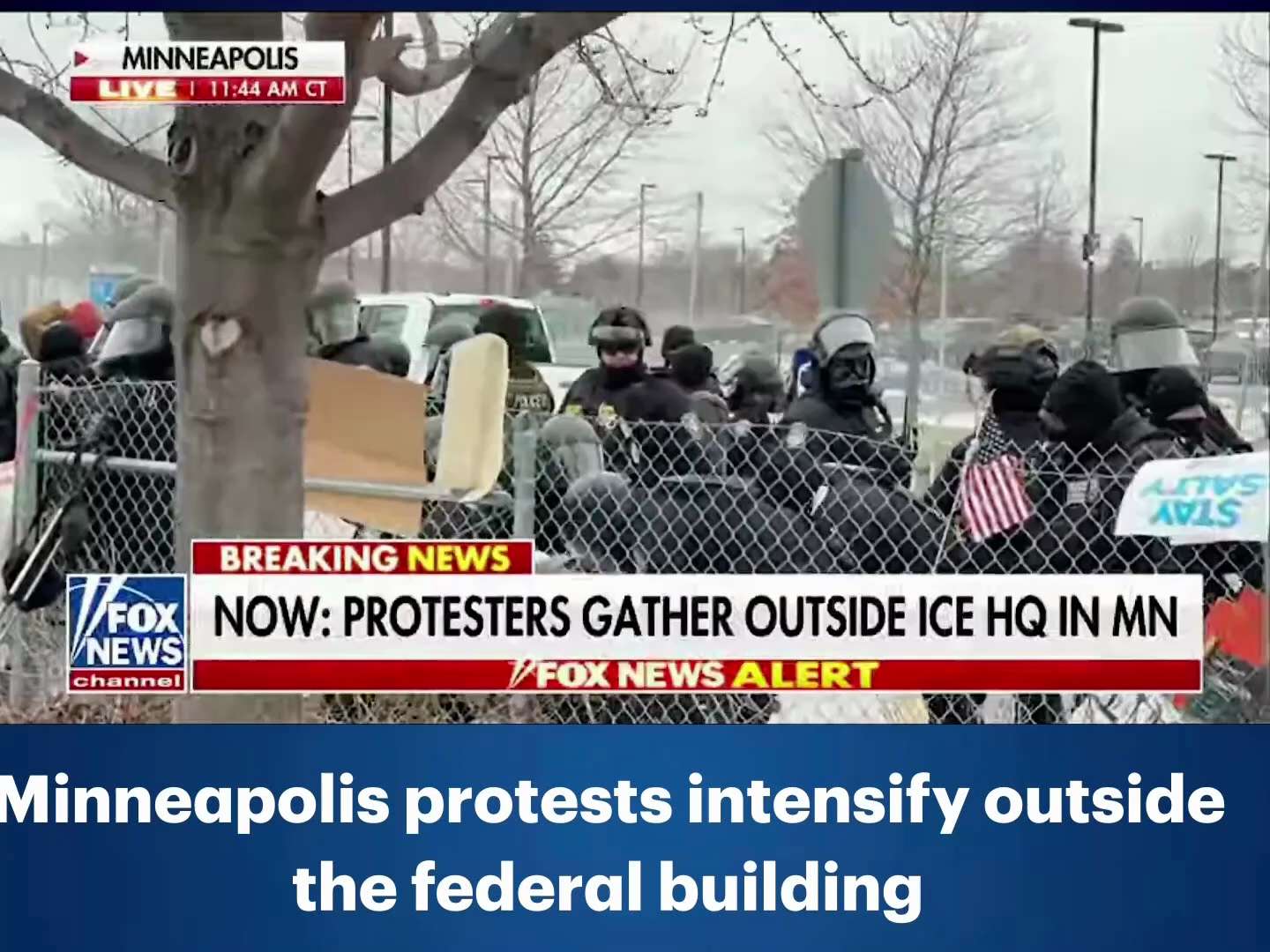 Minneapolis protests intensify outside the federal building