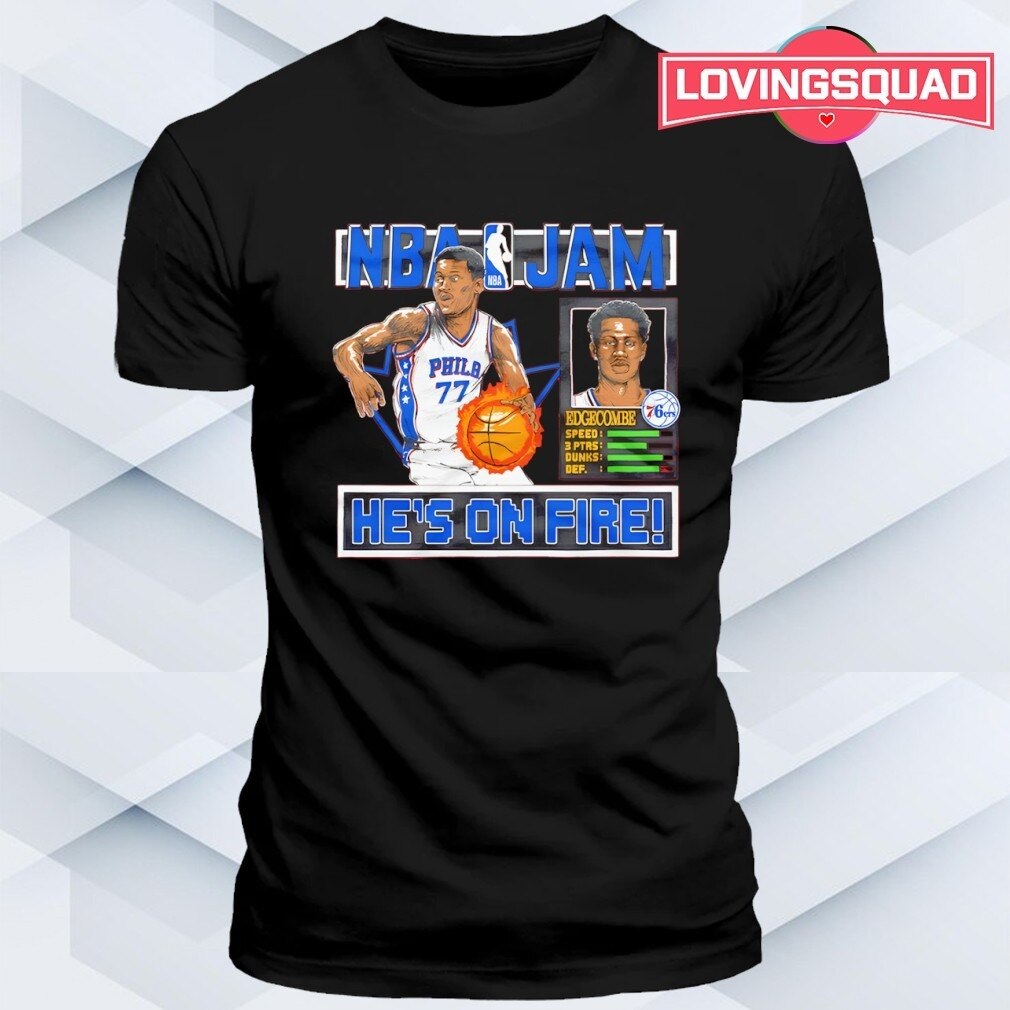 VJ Edgecombe Philadelphia 76ers NBA Jam tri-blend fire! Process trust in arcade style—76ers rising. ...