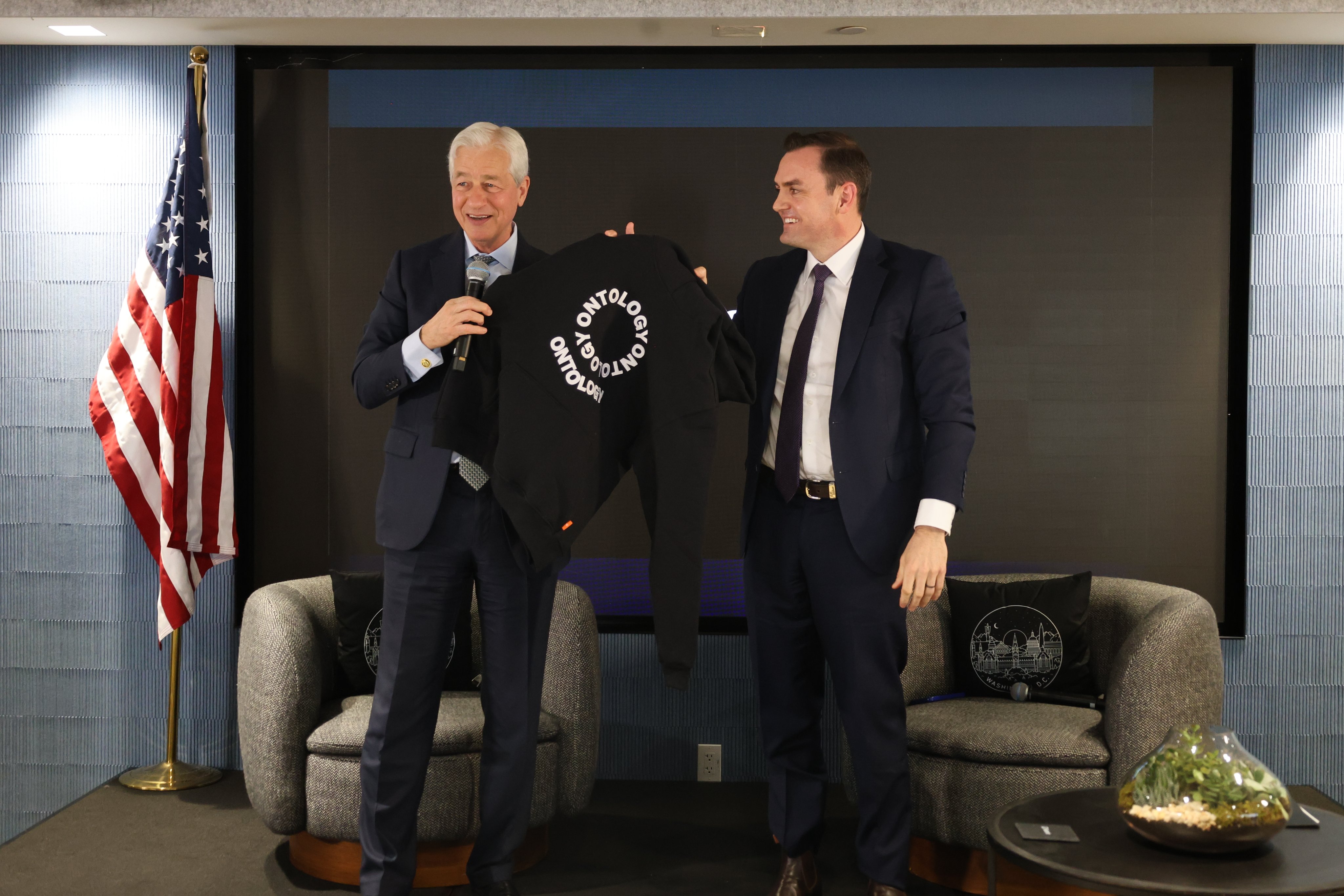 JPMorgan CEO Jamie Dimon visited Palantir’s Washington, D.C. office on Thursday, meeting with senior...