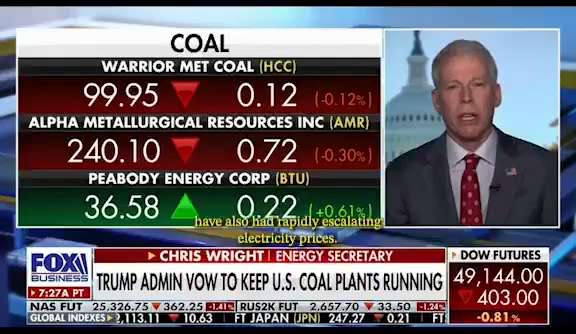 Secretary Chris Wright Jan 19, 2026 · 12:38 PM EST


Coal is critical to the reliability and afforda...