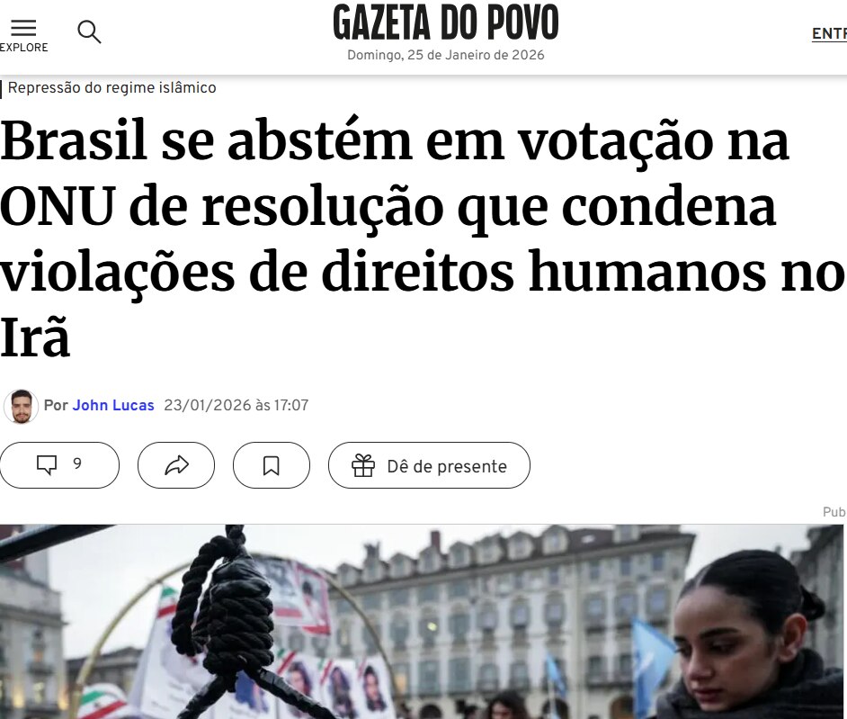 Estaria o governo brasileiro tentando encobrir o massacre que o seu aliado (República Islâmoca do Ir...