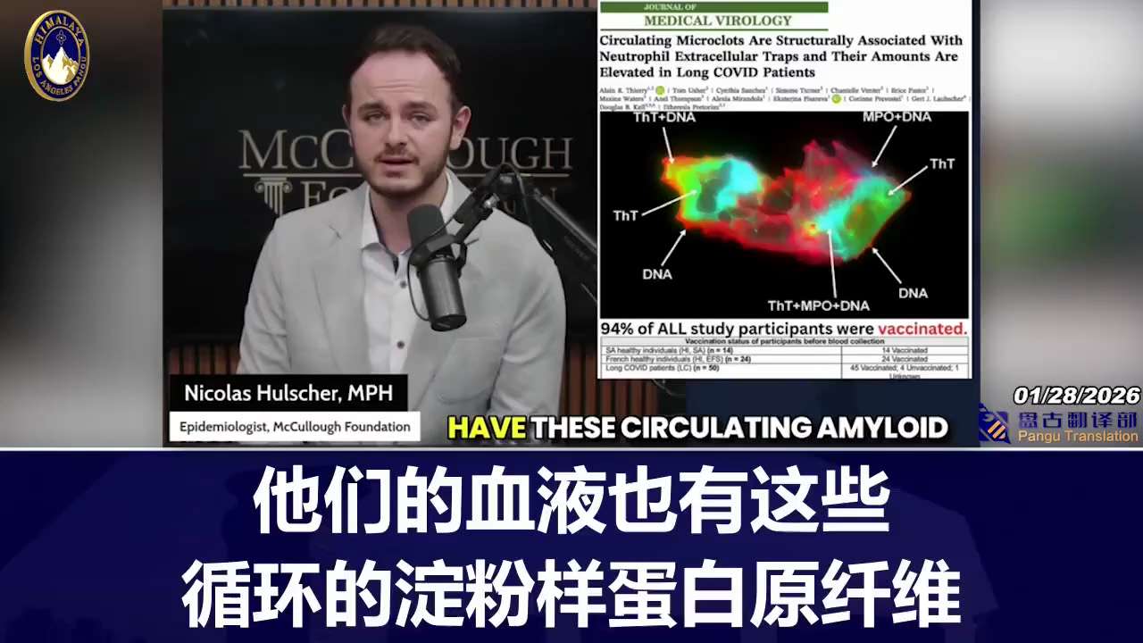 一项新的同行评审研究发现100% 的 COVID疫苗接种者体内都发现了朊病毒样淀粉样蛋白微血栓。
这些异常结构会聚集形成巨大的白色纤维状血凝块，而这些血凝块现在正从世界各地的尸体中被取出。

A ne...