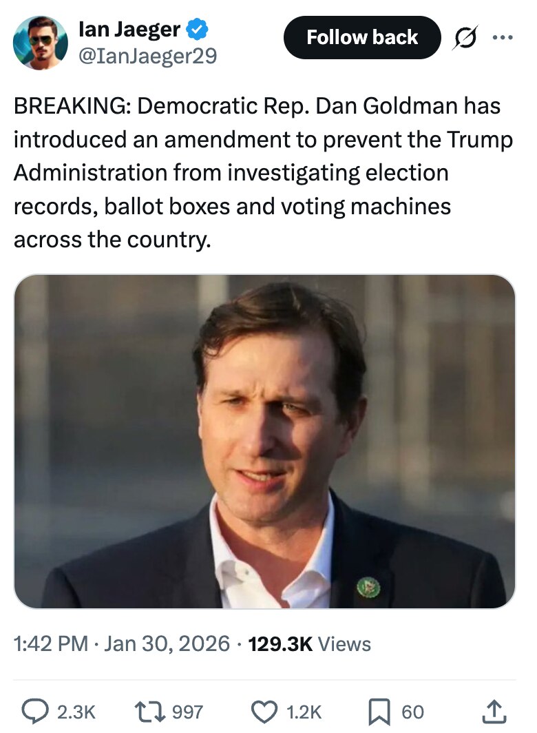 Beautiful. There is the tell … - https://x.com/IanJaeger29/status/2017307409434190160?s=20
