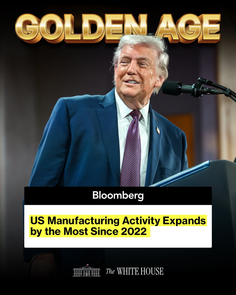 White House Feb 2, 2026 · 10:59 AM EST


The Golden Age is HERE! 🔥 Thanks to potus, US manufacturin...