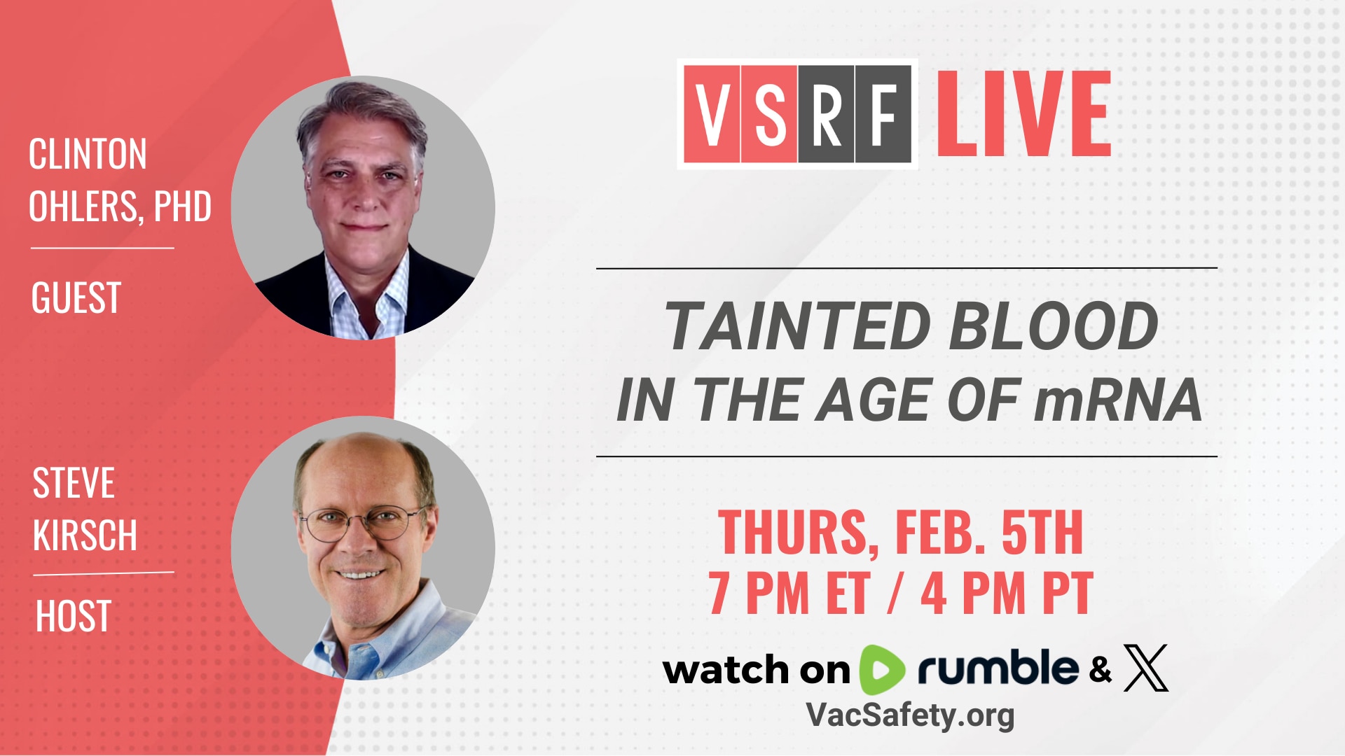 🚨 TONIGHT on VSRF Live 🚨

🩸 Blood transfusions are treated as “one size fits all.”
But should the...