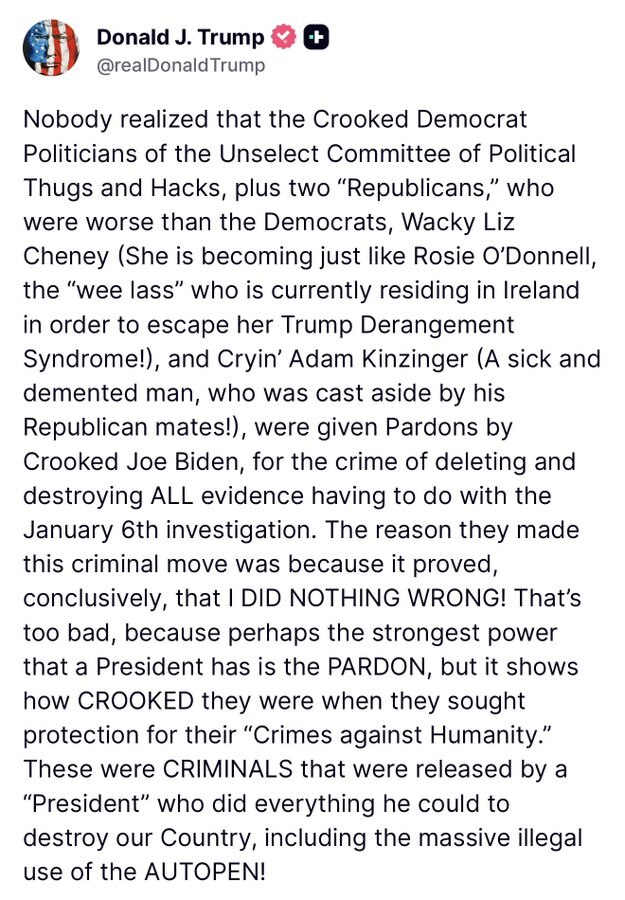 🚨 BREAKING: President Trump confirms the J6 committee members DESTROYED EVIDENCE exonerating him

T...