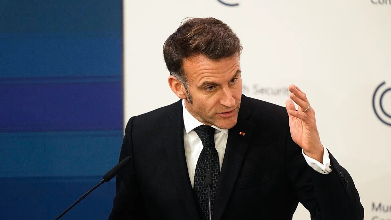 Feb. 13 - French President Emmanuel Macron told the Munich Security Conference that Europe must rede...