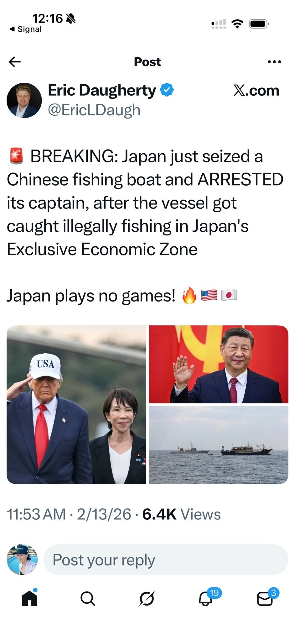 剑指非法捕捞：日本时隔四年再次强硬扣押中共国渔船

2月14日，日本水产厅12日在长崎县五岛市女岛西南约170公里的专属经济区（EEZ）内，扣押了中国“虎网”渔船“琼东渔11998”并逮捕47岁船长郑...