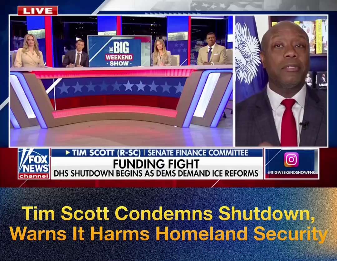 🚨 BREAKING: Sen. Tim Scott ERUPTS on Democrats for shutting down our national security 

“SHAME on ...