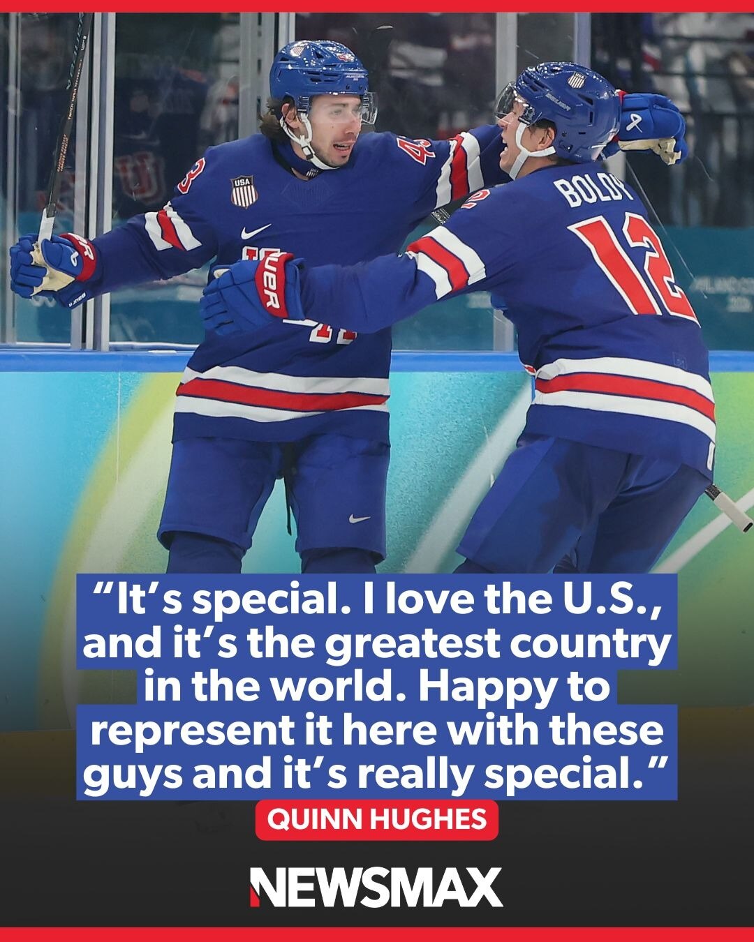 RED, WHITE AND HUGHES: Team USA defenseman Quinn Hughes delivered the overtime winner against Sweden...
