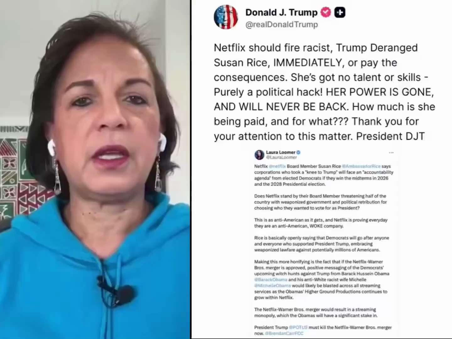 Right Angle News Network:
BREAKING - President Trump is now calling on Netflix to immediately fire f...