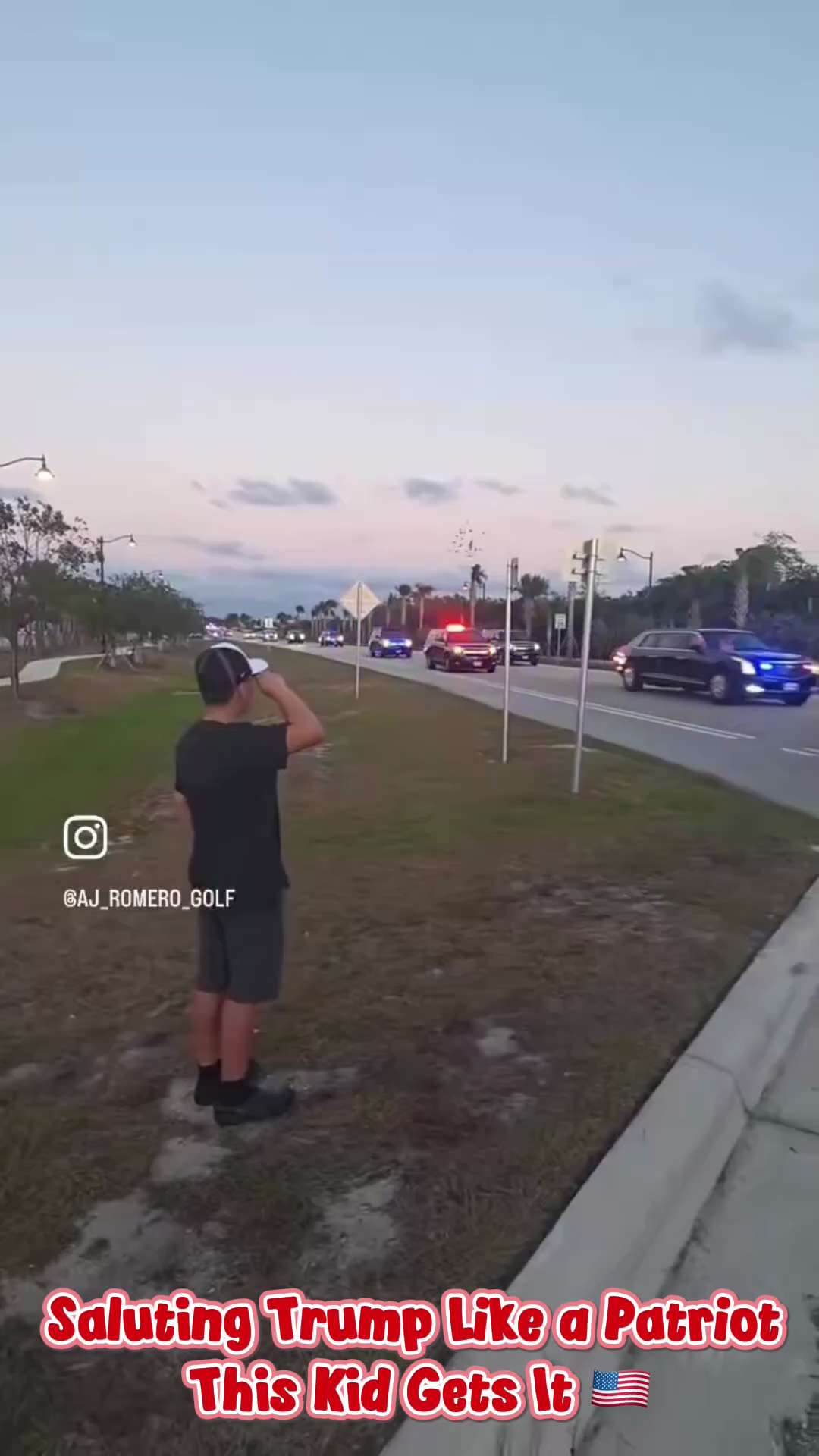 Patriot Alert:🚨 

This young man took the time to salute President Trump as he passed by, he’s bein...
