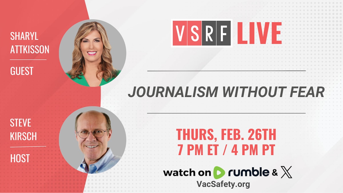 🚨TONIGHT on VSRF Live🚨

Steve Kirsch sits down with Emmy Award–winning investigative journalist Sh...