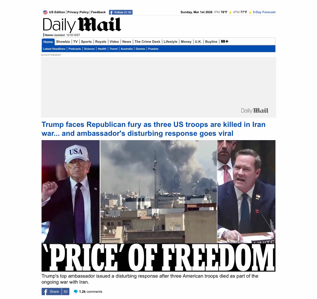 Iran War Heats Up 

https://www.dailymail.co.uk/news/article-15604055/Trump-faces-Republican-fury-th...