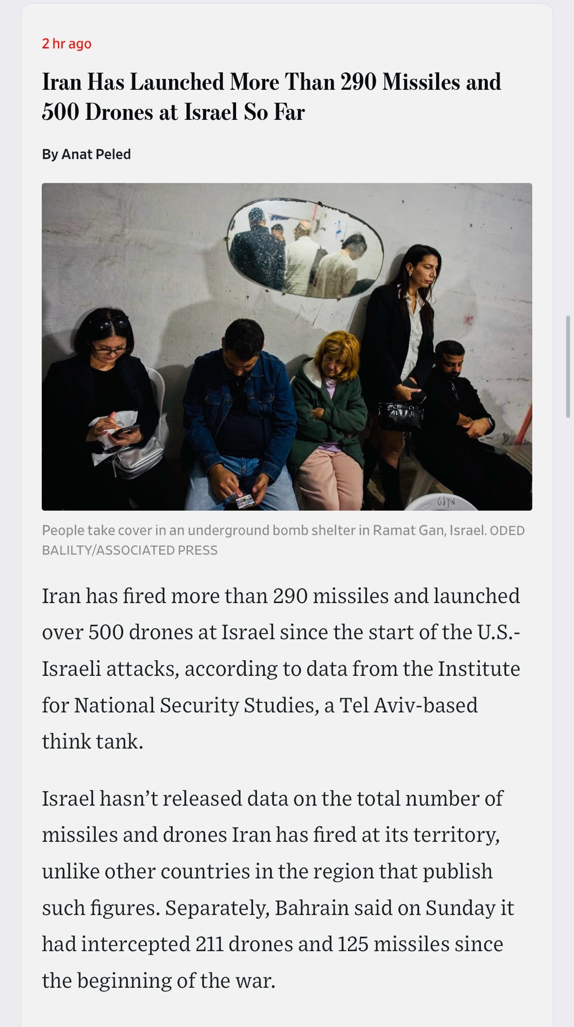 “Iran has fired more than 290 missiles and launched over 500 drones at Israel since the start of the...