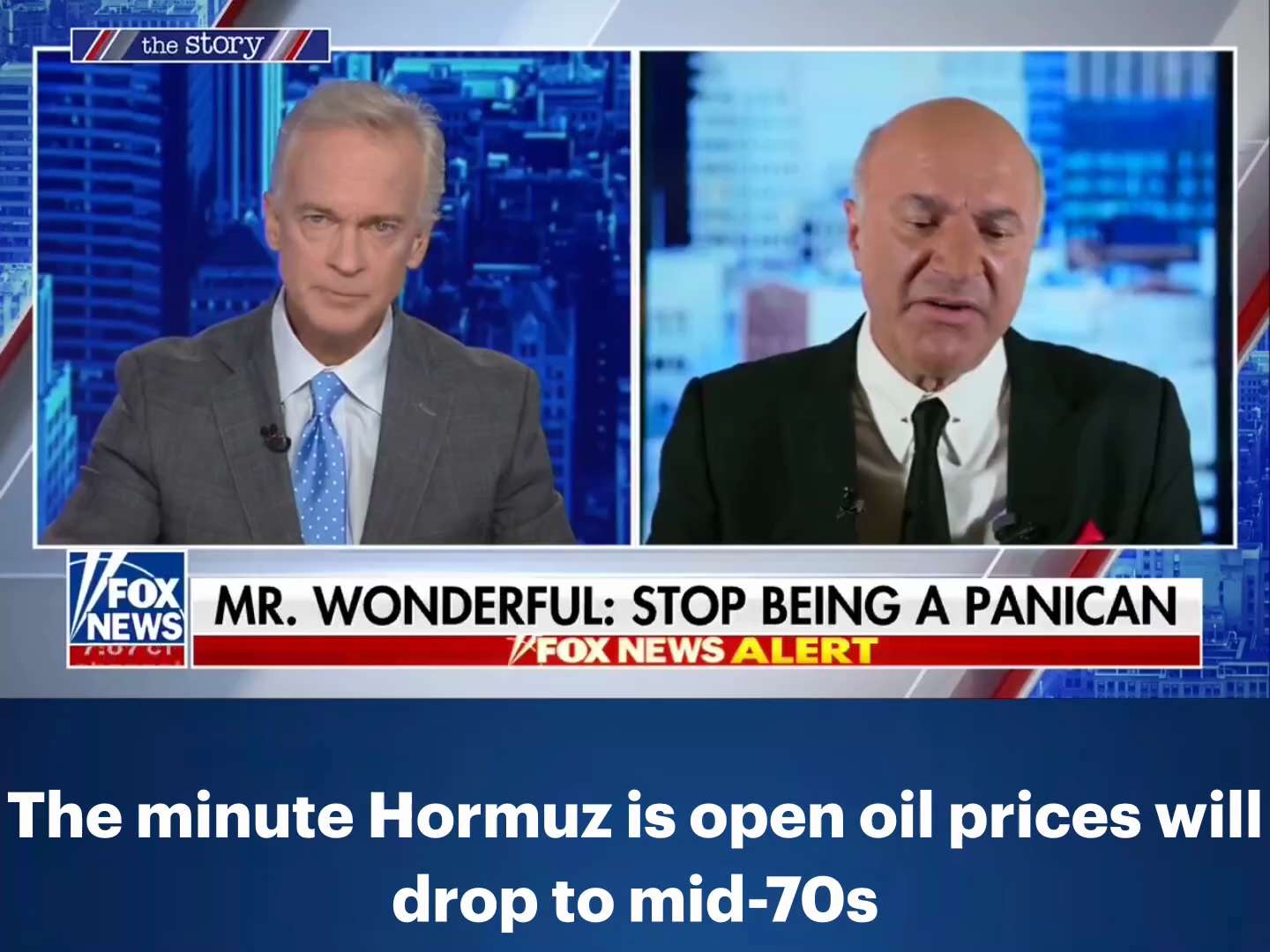 🚨 Kevin O'Leary: "The minute Hormuz is open oil prices will drop to mid-70s... The market will adju...