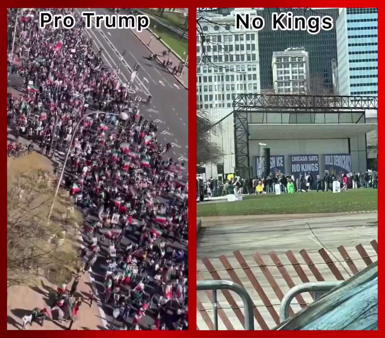 BREAKING - Shocking video is going viral showing the contrast between a massive pro Donald Trump ral...