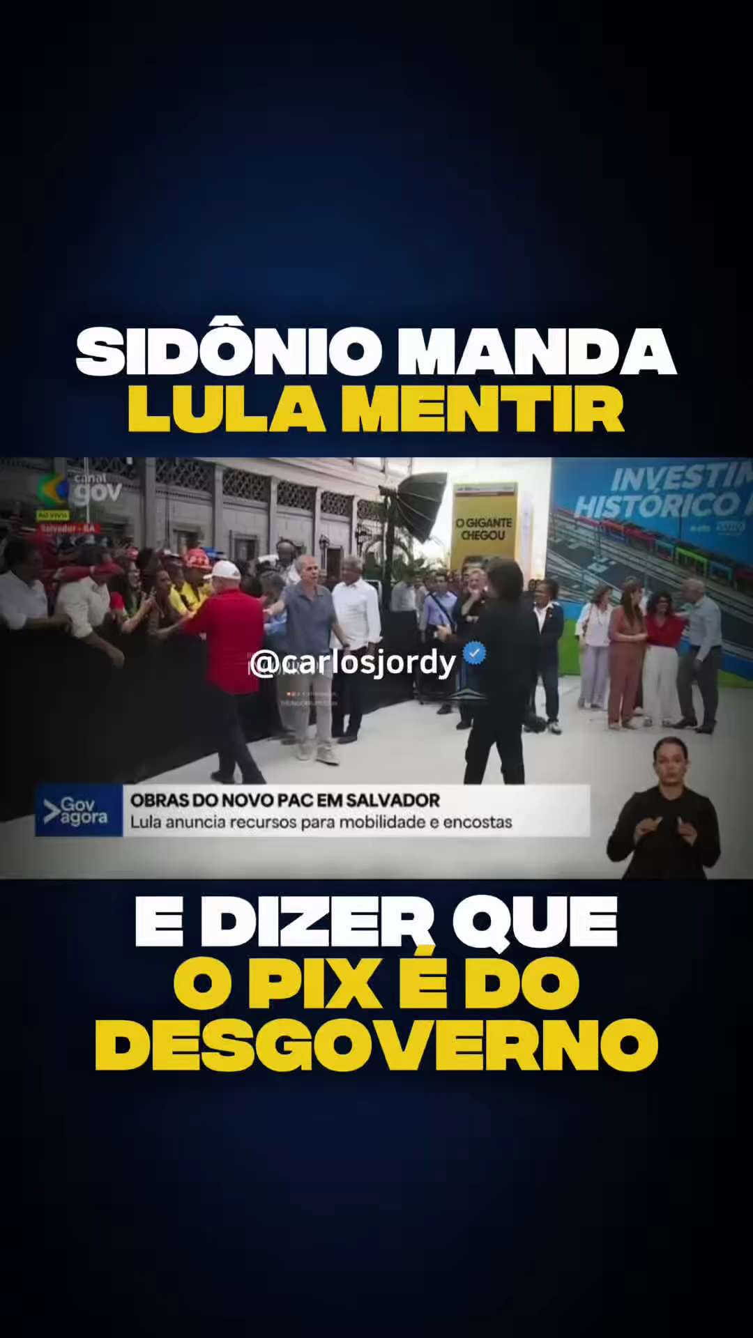 O desgoverno rouba tudo, até mesmo entregas de outros governos. Até o pix eles querem dizer que é de...