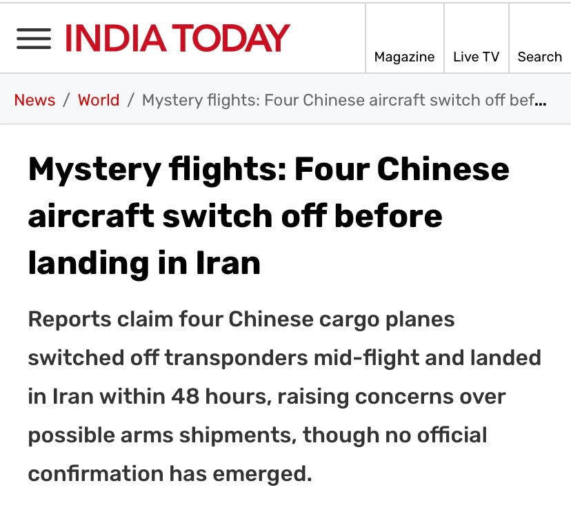 #习近平 再次欺骗了川普总统，给 #伊朗🇮🇷输送武器❓事件正在社交媒体发酵，主流媒体也开始报道‼️

中共习近平在向川普保证不向伊朗输送武器后，中共派出四架运输飞机在飞行途中为了不被追踪到信号主动...