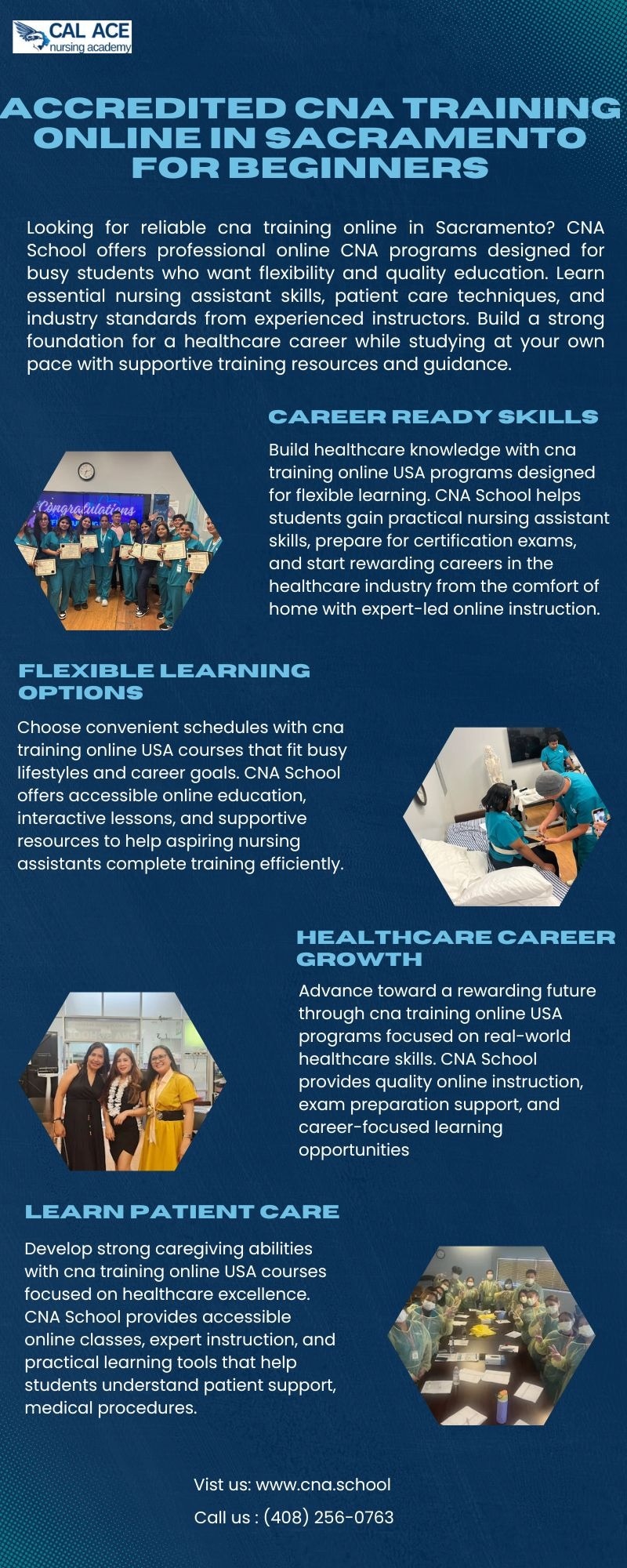 Affordable CNA Training Online in Sacramento for Beginners

Start your path in healthcare through CN...