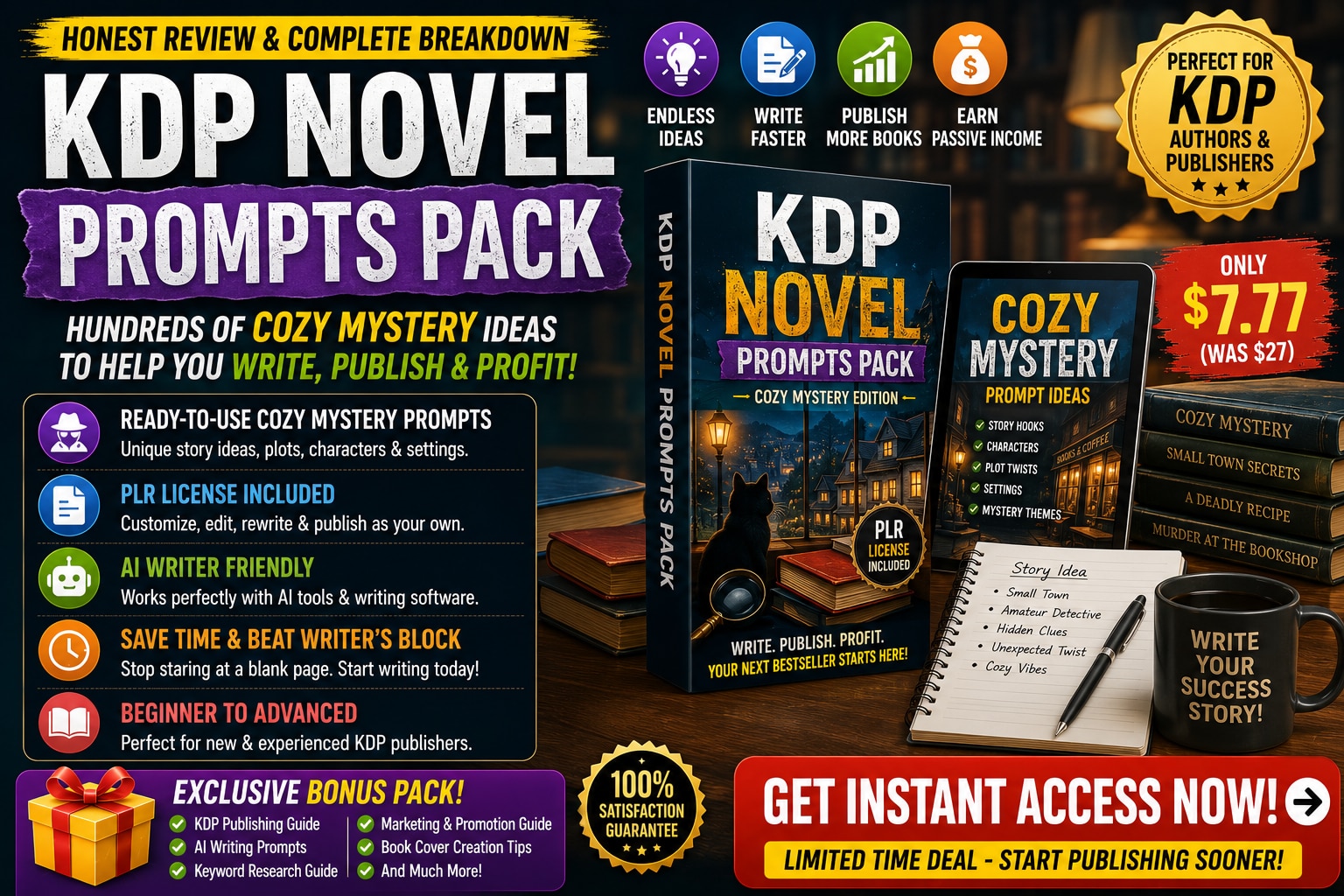 KDP Novel Prompts Pack Review: Can These Cozy Mystery Prompts Help You Publish Faster?

The Amazon K...