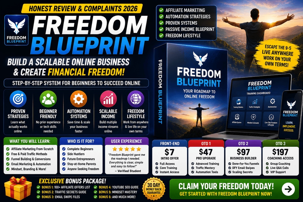 The Freedom Blueprint Review: Real Customer Experiences & Feedback

Today, thousands of people are s...
