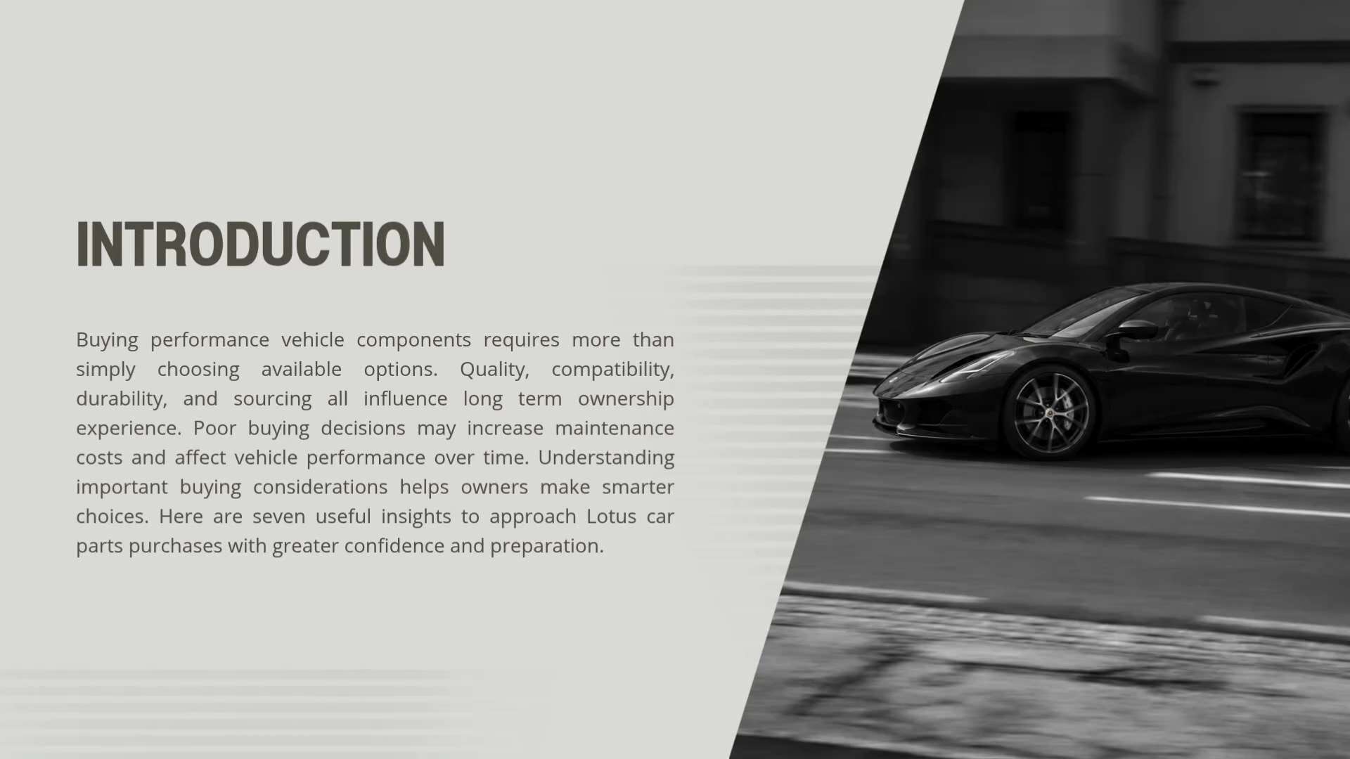 Top 7 Lotus Car Parts Buying Insights Every Owner Needs

Choosing quality Lotus car parts requires p...