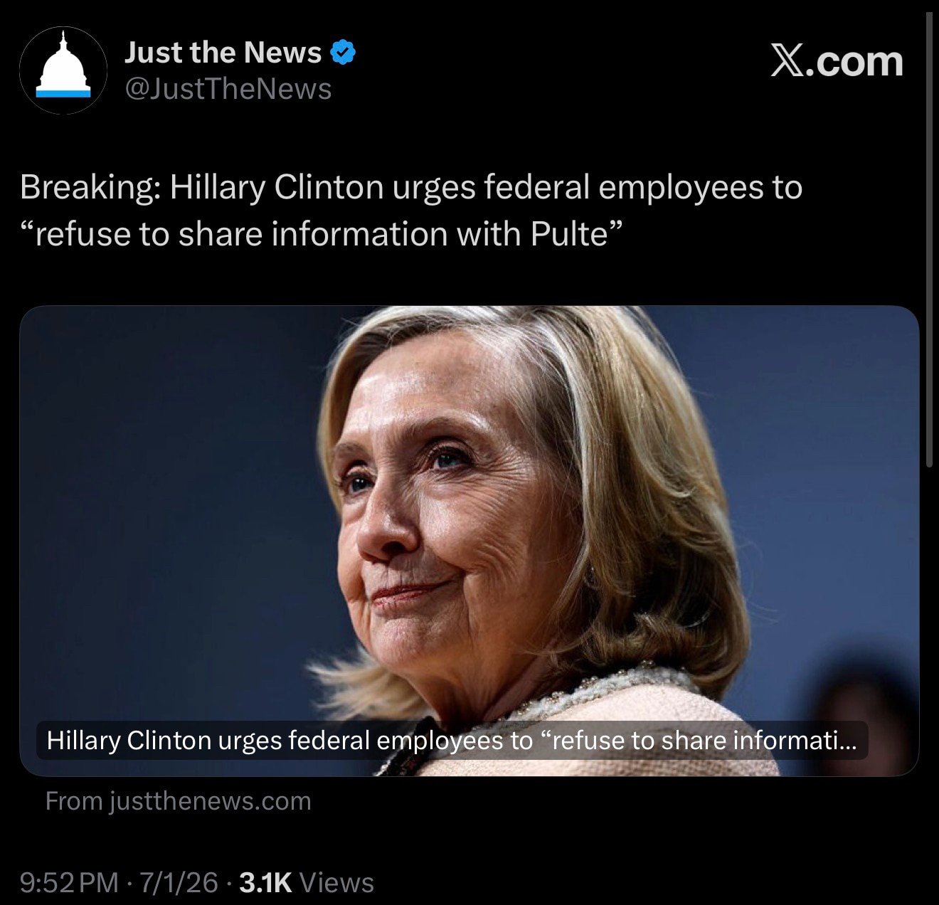 "The DNI has access to everything, everything that they want to see," said Clinton. "I mean, I hope ...