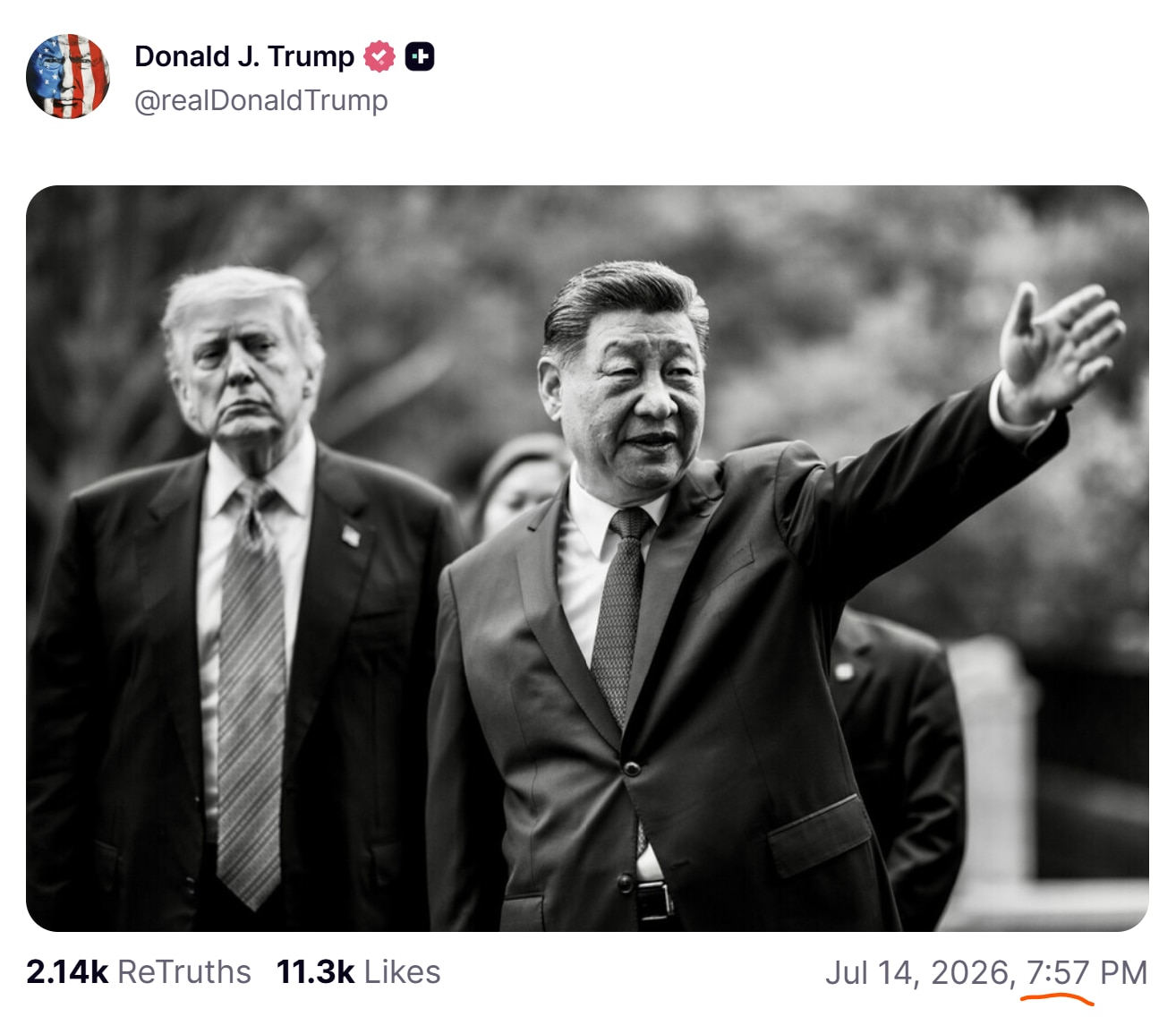 【美国之声】为何川普总统在2026年7月14日傍晚连发3张与习的合影，最后发一张与UFC选手的合影？因为川普要赢！

川普传记作者格温达·布莱尔（Gwenda Blair）：川普与UFC结下如此紧密的...