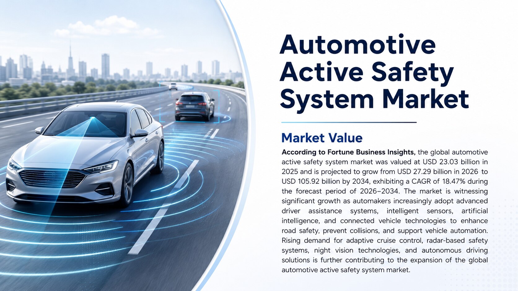 Automotive Active Safety System Market Size, Share, Growth, and Forecast (2026–2034)

According to F...