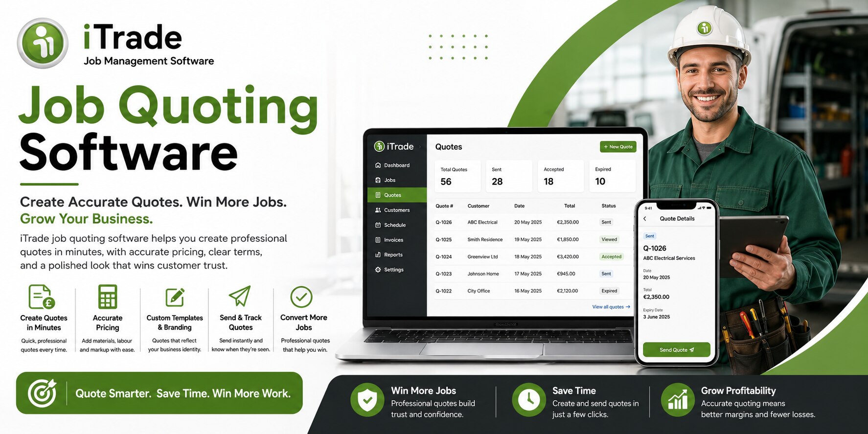 Build Customer Trust With Accurate Professional Job Quotes

Clear and reliable quotes help customers...