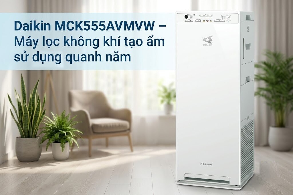 Daikin MCK555AVMVW – Máy lọc không khí tạo ẩm sử dụng quanh năm
Daikin MCK555AVMVW là dòng máy lọc k...