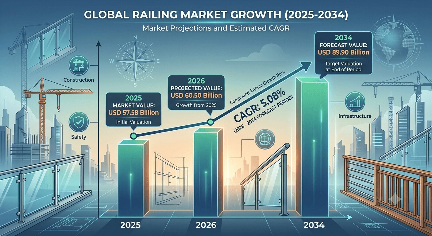 🏗️ Railing Market to Reach USD 89.90 Billion by 2034!

The global Railing Market is growing steadil...