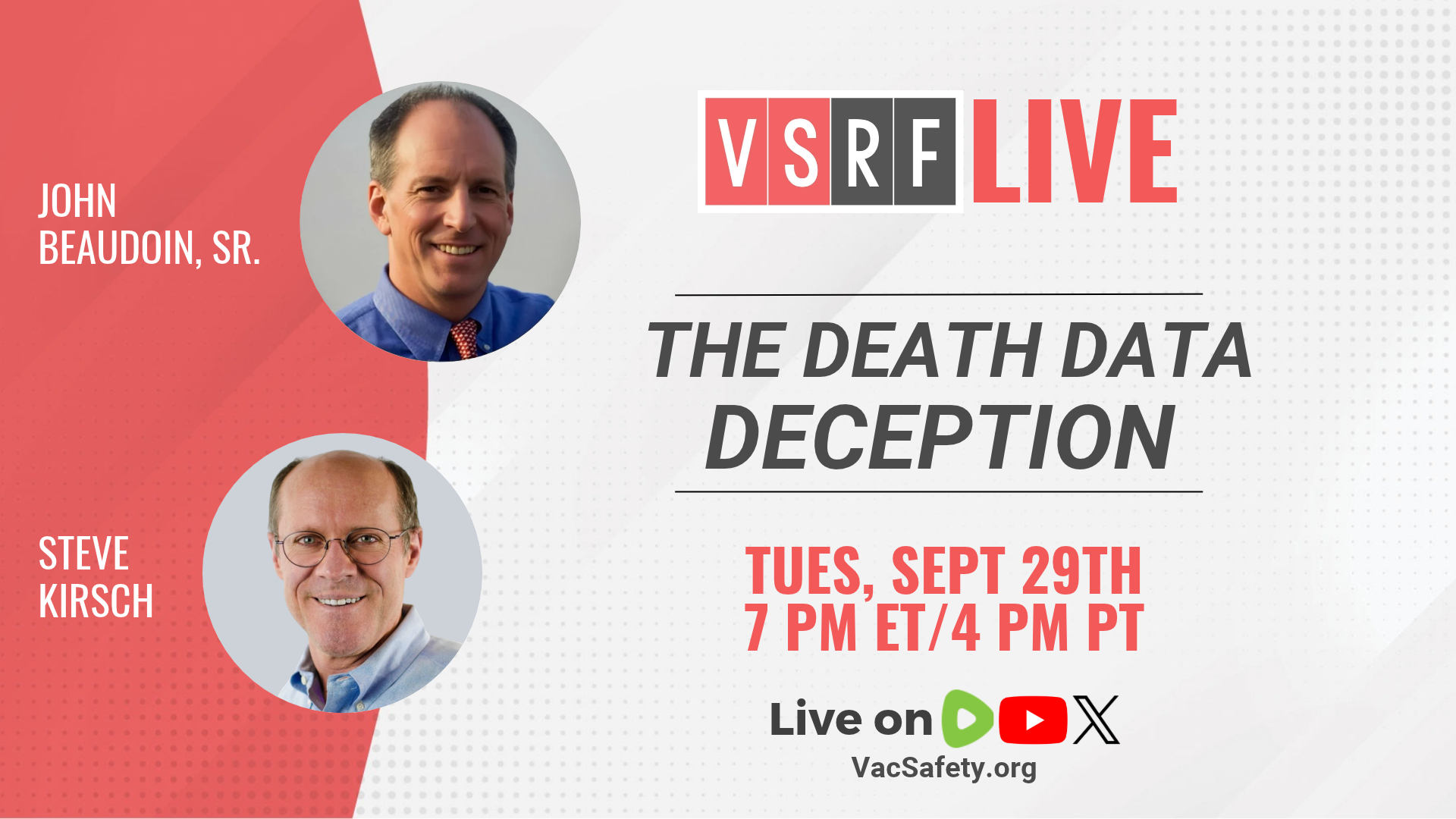 🚨 THIS TUESDAY ON VSRF LIVE

After analyzing more than 1.6 million death certificates, data analyst...