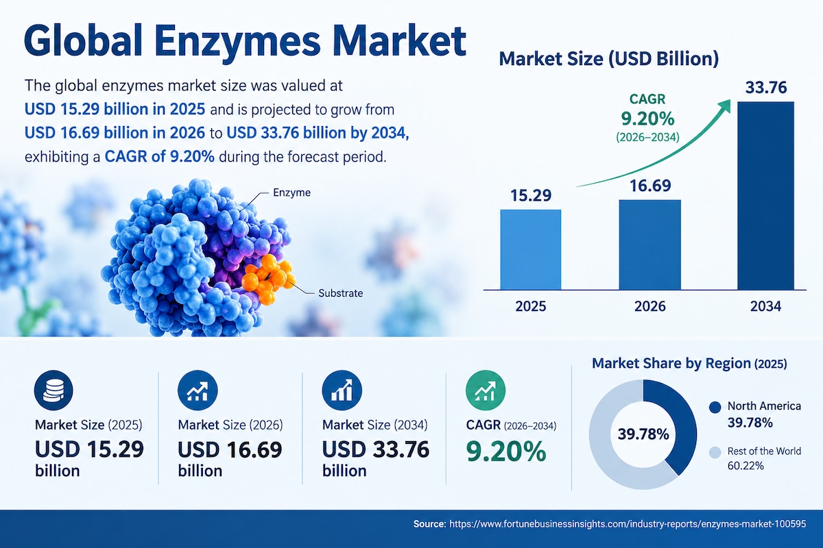 Industrial Enzymes Market Size, Share, and Growth Opportunities 2026–2034
 The global Enzymes Market...