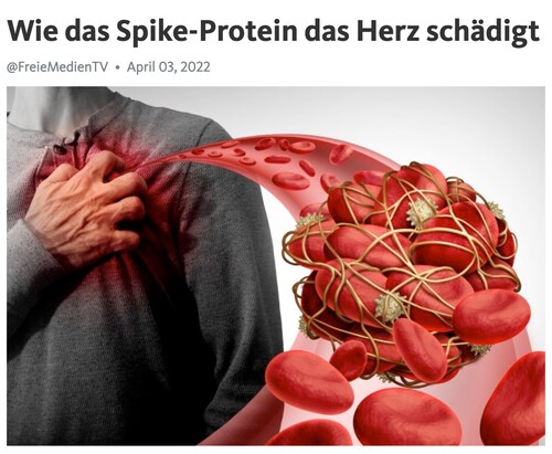 Evidenzbasierte Daten zeigen, dass das Spike-Protein für Endothelschäden verantwortlich ist, die das Herz schädigen. Dies ist derselbe Spike, der bei der Impfung injiziert wird.

Die FDA ignorierte die Warnungen vor der Verteilung des Impfstoffs.

👉 Eine Analyse von 789 mit COVID-19 geimpften Profisportlern ergab keine unerwünschten kardialen Ereignisse bei gesunden Personen; die  VAERS-Daten zeigen jedoch, dass 11.793 Personen nach der Impfung einen Herzinfarkt erlitten oder eine Myokarditis oder Perikarditis diagnostiziert wurde.

weiterlesen:
https://telegra.ph/Wie-das-Spike-Protein-das-Herz-sch%C3%A4digt-04-03 

#Impfung #Herz #Herzgefäßkrankheiten #myokarditis #perikarditis #herzinfarkt #vaers #FDA #covid19 #endothelschäden #impfnebenwirkungen