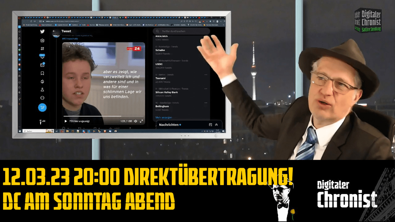 Aufzeichnung vom 12.03.23 Direktübertragung! DC am Sonntag Abend