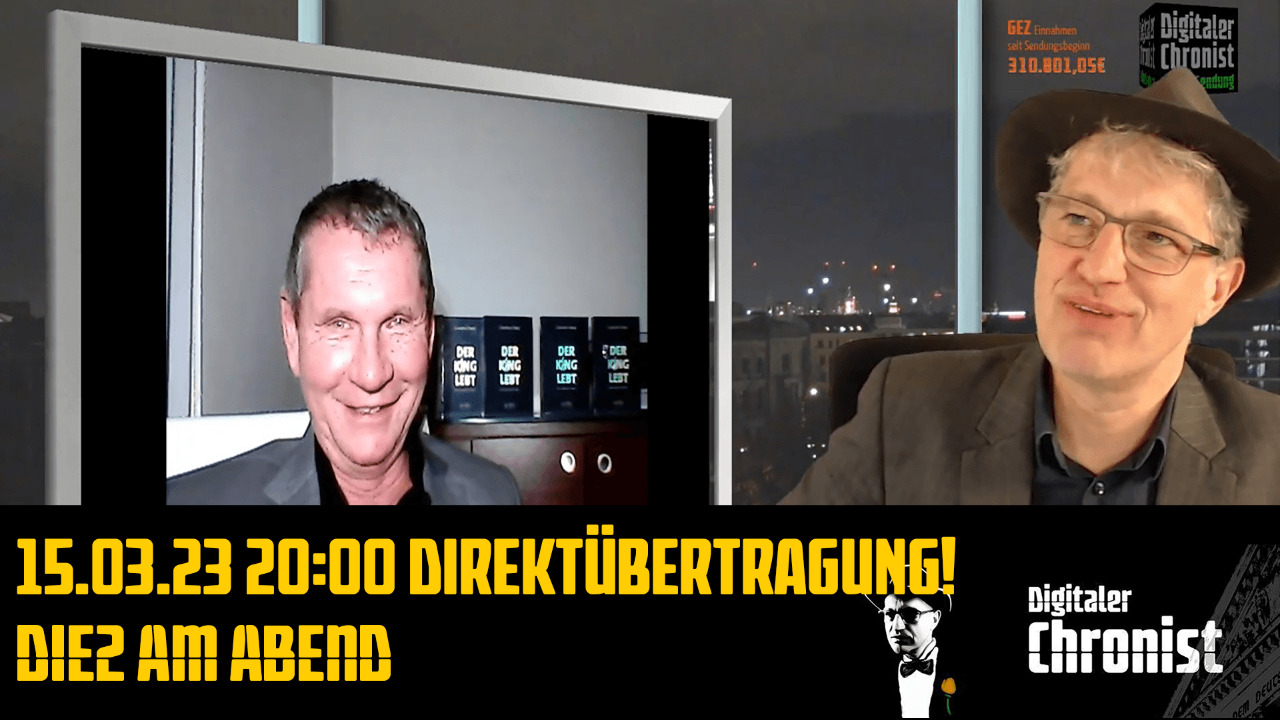 Liebe Zuschauer, Claudius und ich betrachten mit Euch zusammen die aktuelle Lage und wir besprechen unsere Tour in 7 Städte am Pfingst-Wochenende!
Euer Thomas

Netzseite: https://www.digitaler-chronist.com
Alle unsere Kanäle auf einer Seite, bitte folgt uns auch auf den anderen Plattformen, man weiß nie...
https://www.digitaler-chronist.com/alle-unsere-kanaele-auf-einen-blick/

Wenn Ihr unsere Arbeit unterstützen möchtet...

Bankverbindung:
N26
Thomas Grabinger
IBAN: DE76 1001 1001 2624 5985 47
BIC: NTSBDEB1XXX
