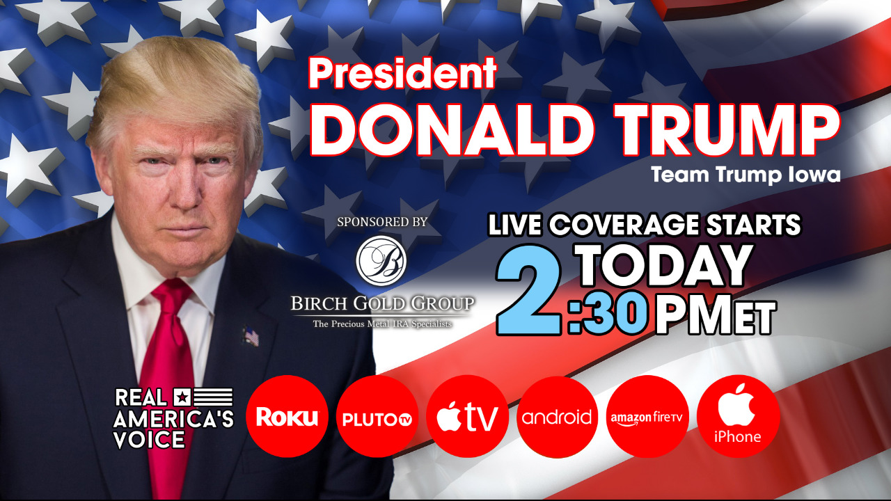 Join us for President Trump's remarks LIVE from Adel, Iowa today at 2:30 PM EST. Hosted by Team Trump Iowa. ALSO WATCH US LIVE ON: PLUTO https://bit.ly/plutorav ROKU https://bit.ly/rokurav