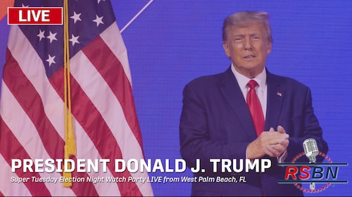 The Donald J. Trump for President Campaign will host an Election Night Watch Party in Palm Beach, Florida, on Tuesday, March 5, 2024.

Watch LIVE on RSBN starting at 7:30 pm ET.